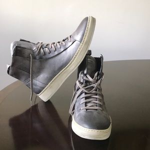 🇺🇸Rustic silver gray John Varvatos hi Top Sneakers
